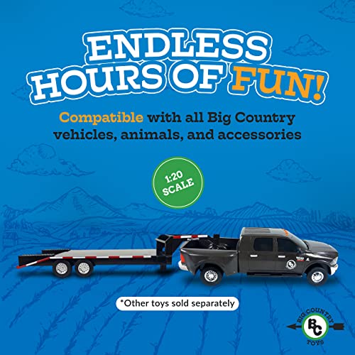 Big Country Toys Flatbed Trailer With Gooseneck Trailer Hitch, Fun Add-On For Farm Toys & Toy Trucks… #TOP4