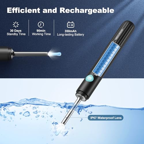 Medcursor Ear Wax Removal, Ear Wax Removal Tool Camera with 1080P HD Smart Visual Otoscope, Ear Cleaner with 6 LED Lights and 6 Soft Ear Scoops for iOS & Android, FSA HSA Eligible - Thumbnail 5