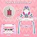 VViN Kids Vanity Set for Girls with Light & Music, Princess Vanity Table with Stool, Pretend Makeup Dresser with Crown, Scepter, Gloves & Jewelry Accessories, Toys for 3 4 5 Year Old