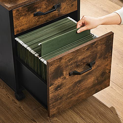Image of VASAGLE 2 Drawers File Cabinet with Wheels for Home Office