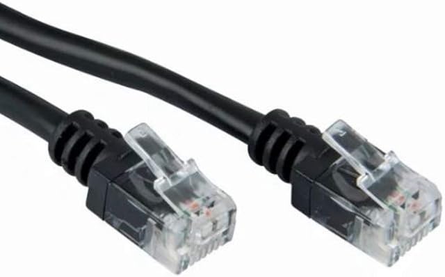 ASNQ 15m ADSL Ultra High Speed Broadband Modem Cable RJ11 to RJ11 Telephone Extension Internet Wire Network Black (Availability in 3m, 5m, 10m, 15m, 20m) (15m)