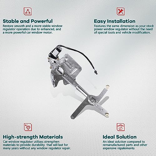 FINDAUTO Power Window Regulator with and Motor Front Right Passenger Side fits 1995-2005 for Chevrolet Blazer 1994-2004 for Chevrolet S10 1995-2001 for GMC Jimmy 1994-2004 for GMC Sonoma 741-845 by FINDAUTO - Image 2