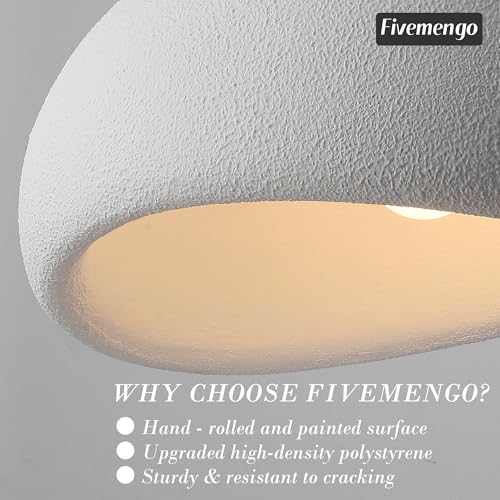 19.7in Wabi Sabi Pendant Lights Ceiling Mount White Modern Japanese Japandi - Image 5