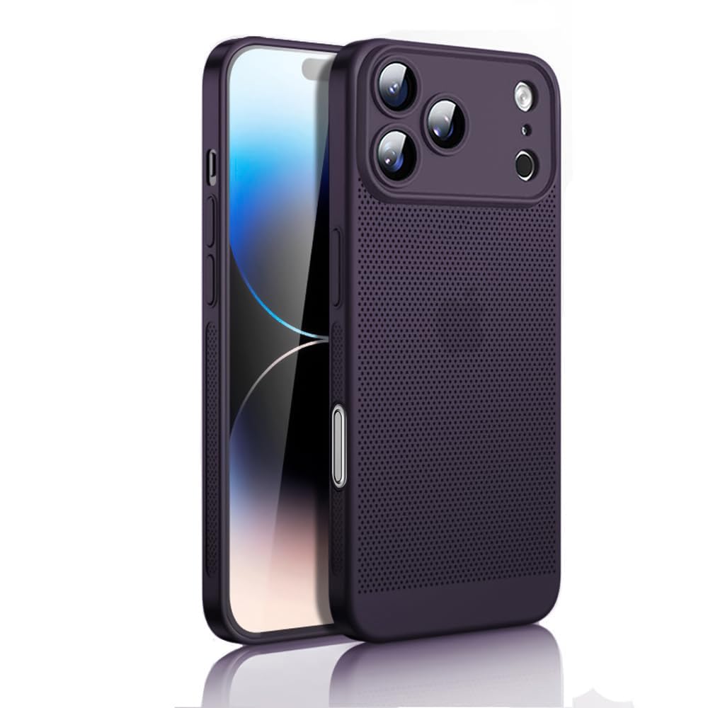 Dl3 Mobilak Case For iPhone 17 Pro Max 6.9-Inch Heat Dissipation Case with Built-in Camera Lens Protector Slim Fit Breathable Cooling Anti-Fingerprint Hard PC Back Shockproof Cover