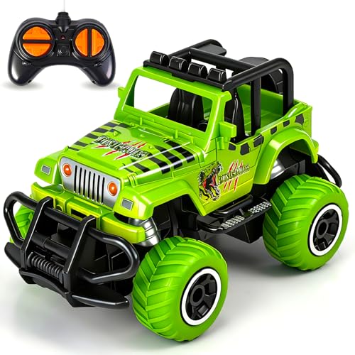 Hymaz Remote Control Cars, Monster Trucks Toys for Age 3 4 5 6 7 8 Year Olds Boys Girls Gifts, RC Car for Kids Toddlers, Birthday Gifts (Green)
