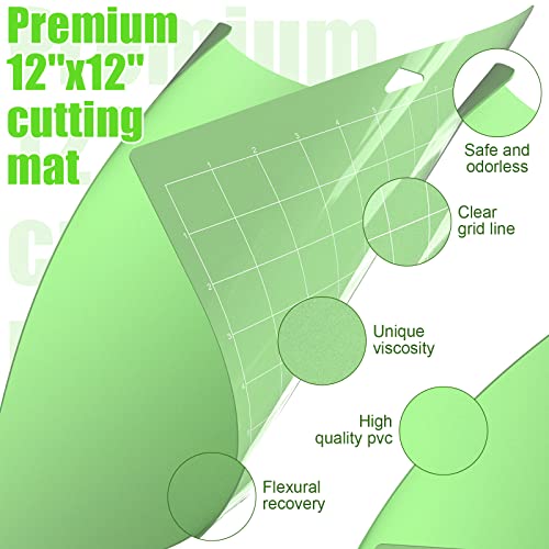 Lzerking Cutting Mat for 7 Pack Accessories and Supplies Standard Replacement Green Cut Pads Cricket Cards for Cutting Machine Maker/Maker 3/Air/Air 2 with Scraper Pick Needle for DIY Project - Thumbnail 3