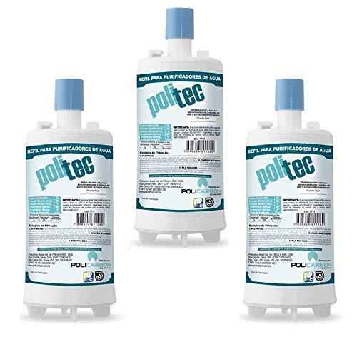 Kit 3 Filtro Refil Purificador Agua Esmaltec Acqua 7 Purágua