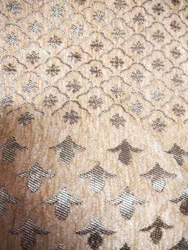 Image of Soild Premium Velvet Jaquard Fabric Sofa Cover for 7 Seater Sofa Set Slipcover for 3 Seater and 2+2 Seater Sofa Panel (7 Seater, Star Design Beige Color)