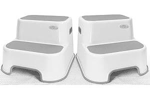 Dual Height 2 Step Stool for Kids, Wider & Soft-Grip Design for Comfort and Safety