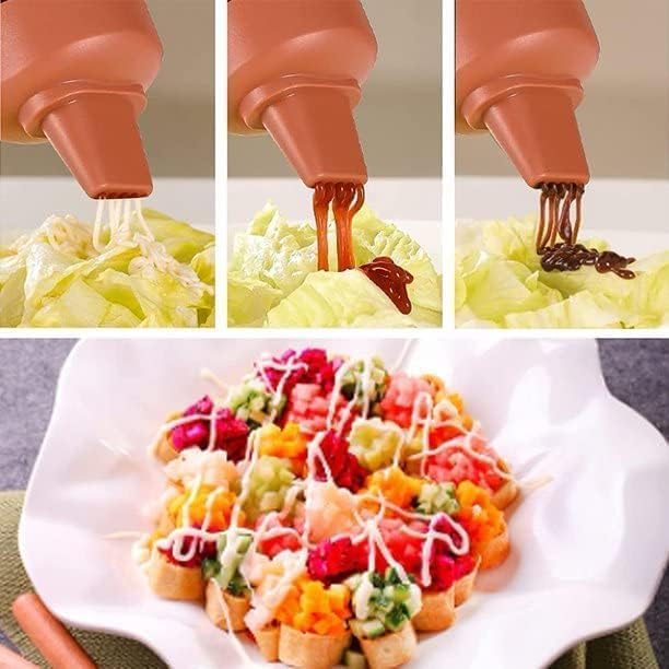 Image of Multipurpose Squeeze Bottle - Leak-Proof Plastic Sauce Dispenser with Flip Cap & Easy Flow Nozzle for Ketchup, Mayo & Honey, Reusable Sauce Bottle for Travel, School Kids & Office (2)