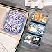 WELPIRT 4 pcs Clear Zipper Pouches,Hard Shell Zipper Case, Toiletry Bag for Travel, CLear Diaper Bag, Toiletry Pouch, Travel Organizer, Clear Cosmetic Bag,Toy Storage Bins (M+3S) (Blue)