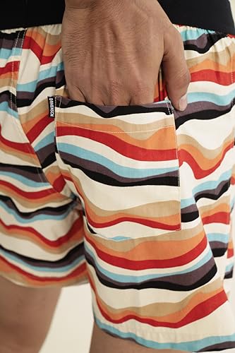 Image of DAMENSCH Solid Breeeze Inner Boxers for Men, Ultra-Light Boxers, 100% Cotton Shorts Pant, Breathable Woven Inner Cotton Shorts for Men-Sunset Beige-4XL