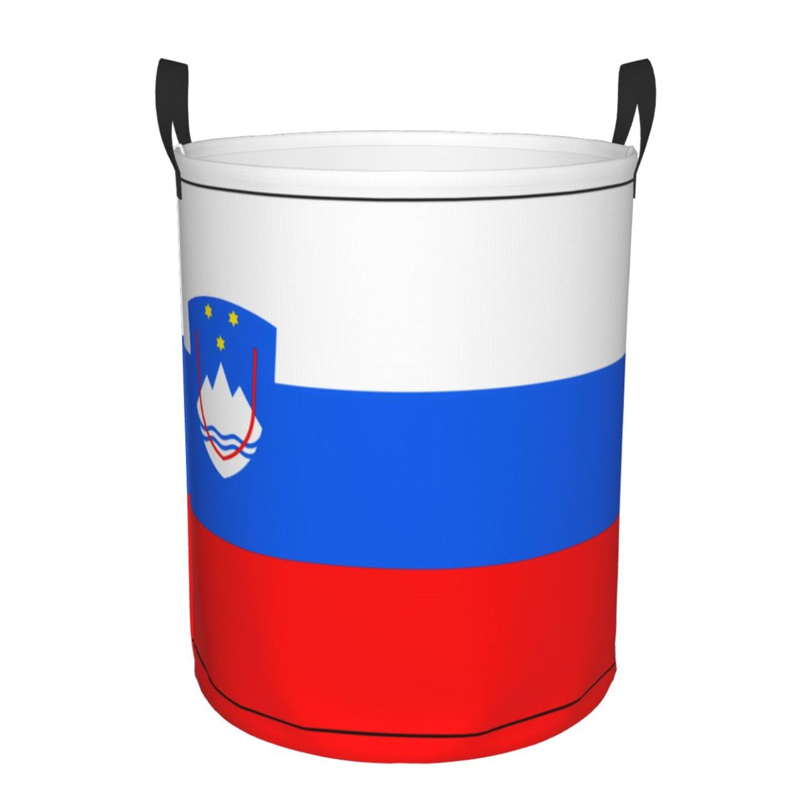 M Collapsible Flag of Slovenia Print Circular Hamper Round