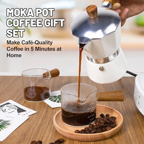 Image of 2-in-1 Moka Pot Espresso Set with Electric Stove 3 Cup Aluminum Stovetop Coffee Maker Percolator Italian Classic Mocha Coffee Machine for Italian and Cuban Cafe Brewing Portable Camping Travel