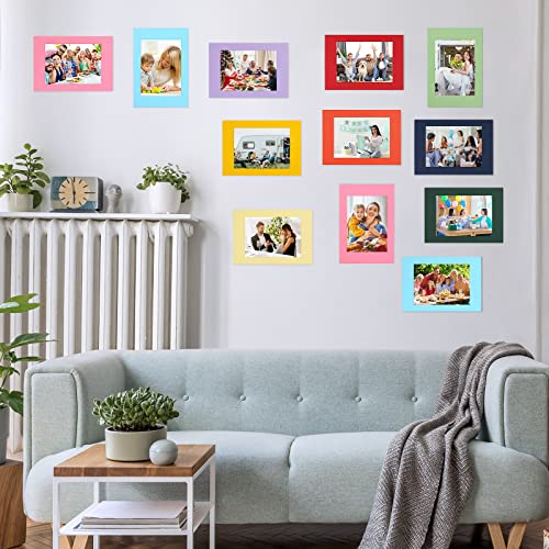 100 Pcs Colorful Paper Picture Frames With Easel 4 X 6 Inch Cardboard Photo Frame Standing Kids Art Frame Rainbow Photo Frame Cards Bulk For Diy Crafts Collage Display Classroom Wedding, Multi Colors #TOP6