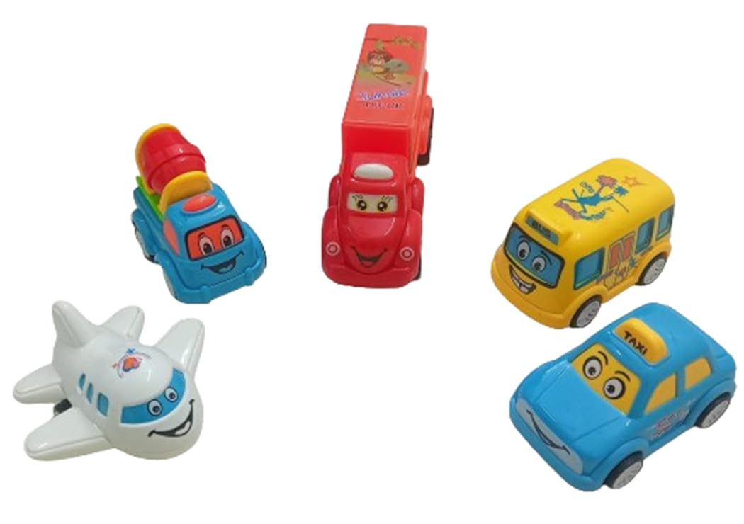 Sugautia Unbreakable Pull Back Vehicles For Kids|Push And Go Crawling Toy For Kids & Children,Cars For 3+ Years Old Boys|Set Of 5 Includes,Travel Bus,Truck,Car,Taxi,Construction Vehicle - Multicolor (B0CTK9MJT3) Amazon Price History, Amazon Price Tracker
