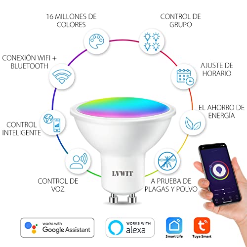 Bombillas LED inteligentes GU10 de 5W para reducir el consumo sin perder brillo 3