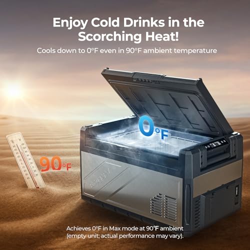Image of BougeRV 12 Volt Portable Refrigerator, 41 Quart Dual Zone Car Fridge Freezer with APP Control, Compressor Cooler 12 /24V DC, 110~240V AC for Overlanding, Camping, Travel, RV(2026 New Model: Rocky V3.0)