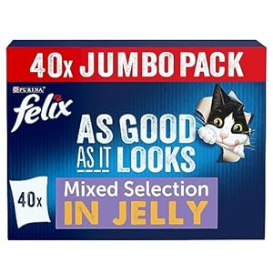 FELIX As Good As it Looks Mixed Selection in Jelly Wet Cat Food 40x100g (Packaging may vary)