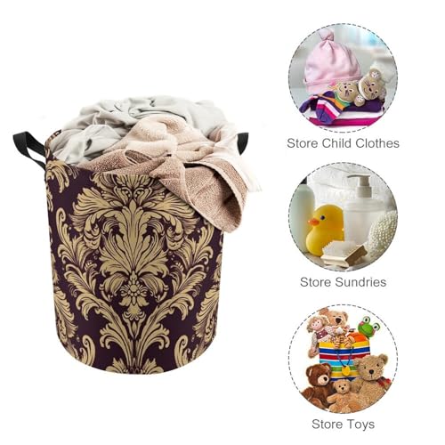 Panier à linge autonome damassé pliable et grand format pour vêtements - 4