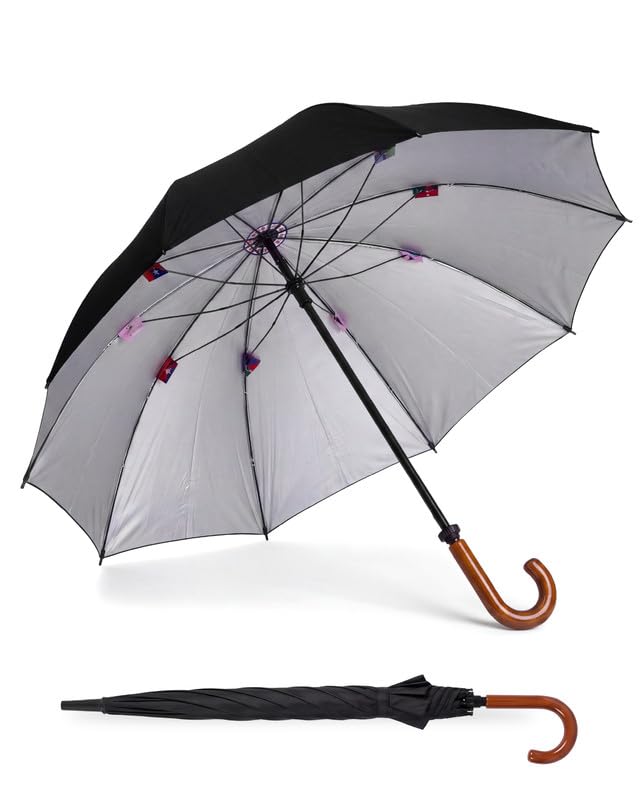 Image of Destinio Big Umbrella for Rain, Large Family Umbrela, Auto Open, UPF 50+ Sun Protection, Heavy Duty Windproof Waterproof Golf Umbrella for Men Big Size with UV Coating, Strong Fiberglass Rib Umbrellas