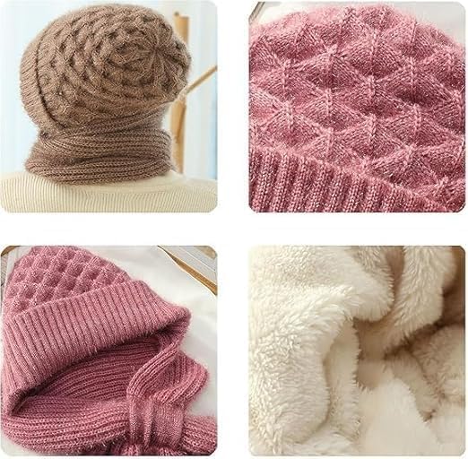 Friendlyk Winter Versatile Knitted Hooded Scarf, Hooded Scarf for Women, Hat with Scarfs Attached4