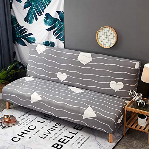 OKJK Fundas para Sofa Sin Brazos, Funda Sofa Cama Elástica, Cubre Sofa Plegables Sin Reposabrazos, Protector De Cubierta De Sofá Fundas De Banco De Futón para El Hogar (K6001,L 190-220 cm)