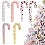 LANGXUN 6pcs 14 inch Candy Land 2025 Birthday Party Supplies Decoration, Hanging Candy Cane Christmas Tree Décor, Christmas Ornaments Crafts, Árbol de Navidad Decoración, Indoor Outdoor Xmas Party