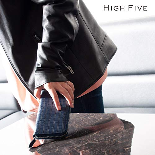 HIGH FIVE Vegan Leather Crocodile Skin Pattern Long Wallet for Women High Capacity Card Coin Purse2
