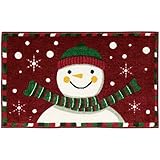 Nourison Holiday Accent Rug -Snowman RED