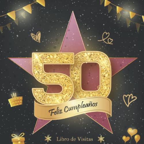 Imagen de Libro de Visitas 50 Cumpleaños: Felicitaciones y fotos de los invitados fiesta cumpleaños 50 años para hombres y mujeres Hollywod el paseo de la fama