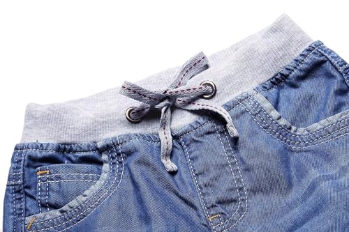 Boys' Pull On Straight Denim Shorts Pants, 2T-14 Years3