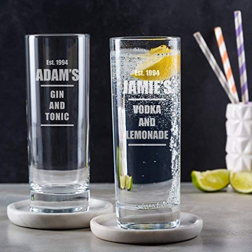 Personalised Gin Glass/Engraved Highball Glass/Personalised Gin Gifts / 21st Birthday Gifts For Men/Personalised Gifts For Him