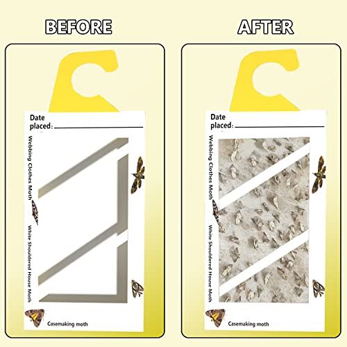 Moth Traps For Clothes Non-Toxic Clothes Moth Trap With 8 Strips Lure For Closets & Carpe Odor-Free Moth Treatment & Prevention Moth Pheromone Traps For House #TOP6