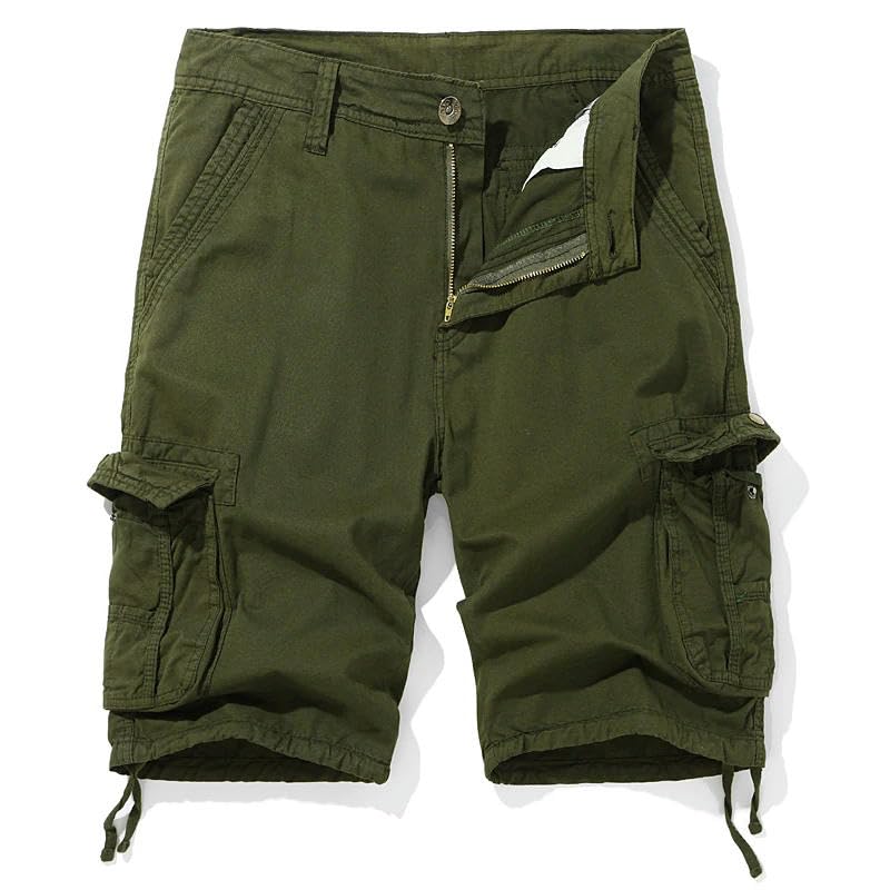 Pantalones cortos cargo sueltos de verano para hombre, estilo táctico de algodón cargo militar