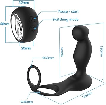 WeiX Anal Vibrador con Anillo Ajustable Gallo, Control ...