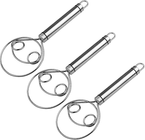 Mezclador de masa de acero inoxidable de grado alimenticio, batidor de pan, batidor de masa mágico de acero inoxidable, batidor de masa de acero