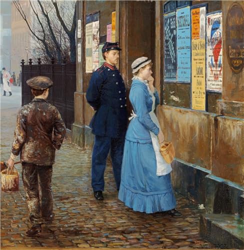 Toile Hans Brendekilde le premier novembre tableau abstrait moderne 60x90 decoration salon