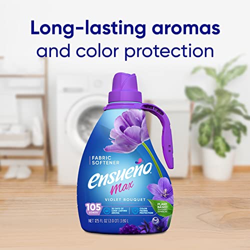 Ensueño - Max Liquid Fabric Softener- With Long-Lasting Freshener And Wrinkle Eliminating Formula, Violet Bouquet Scent - (125 Oz) #TOP3