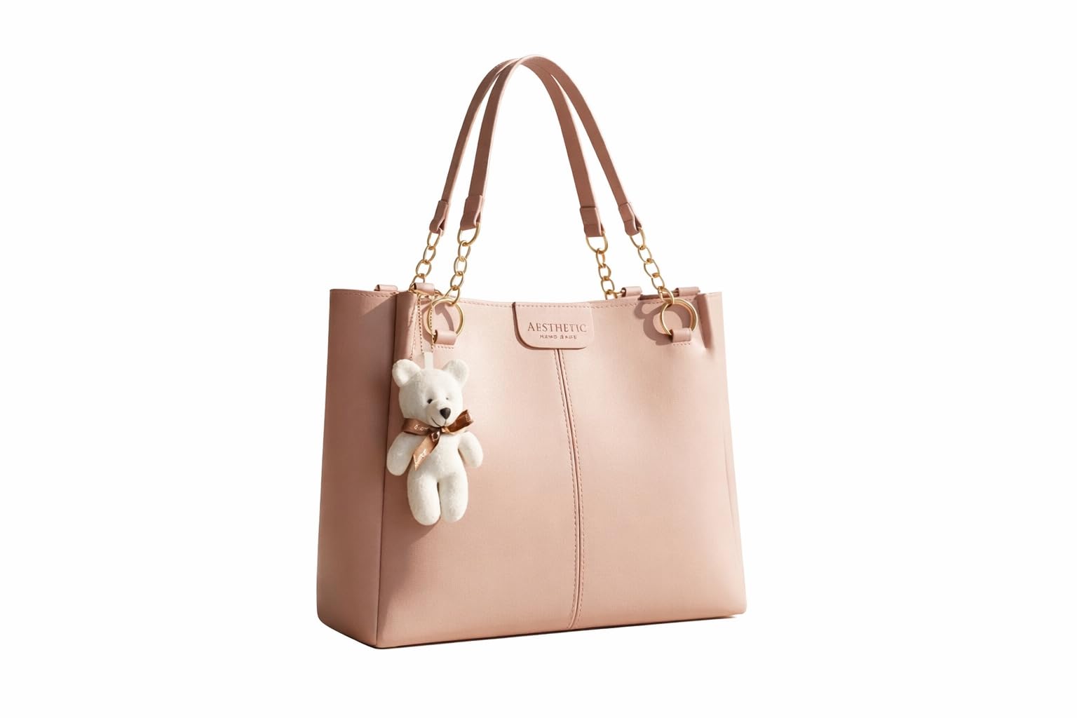 luxoria AESTHETIC Women’s Structured Shoulder Tote | Premium PU Leather Handbag with Gold Chain Detail | Elegant Everyday Luxury-picture-50