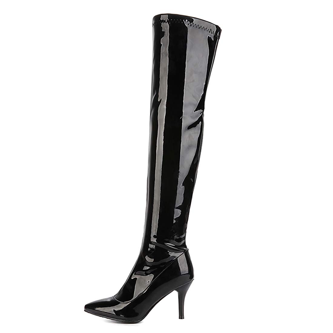 Damen Overknee Stiefel High Heels Stiletto Boots mit Reißverschluss 9cm Absatz Schuhe