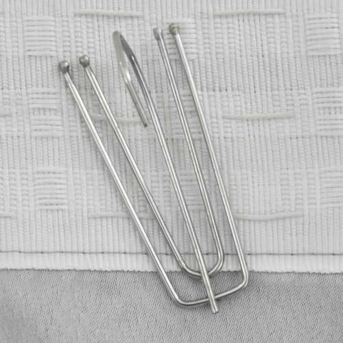 Rideau occultant aspect lin de haute qualité avec crochets gris