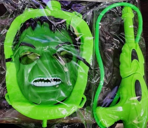 Image of Hulk Holi Pichkari Toy Gun Pressure Mechanism for Long Throw II Hulk Back Holding Tank, Mask with Pichkari Herbal (1000ml)