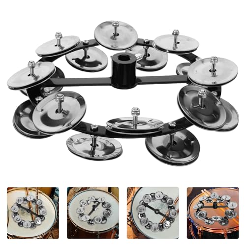 Tambourin Double Rangée pour Hi-hat - Finition Robuste pour Instrument de Percussion - 4