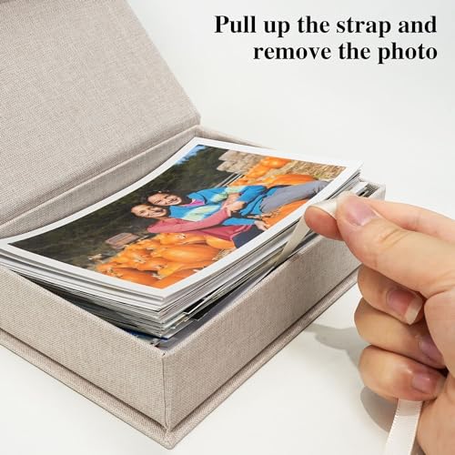 Yopih 5x7 Linen Photo Storage Box - Ideal for Preserving and Organizing Your Precious Photos, Certificates, Scrapbooking Supplies, Keepsakes, and Jewelry Beige - Thumbnail 5