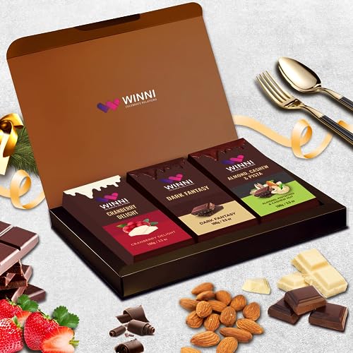 WINNI - 3 Pack Deluxe Chocolate Bar Gift Hamper | Premium Choco B...