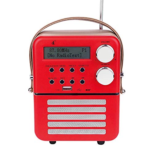 Mini-DAB-Digitalradio Con dl,FM,Bluetooth,USB Play,Timer-Funktion und Wecker-Set mit Wiederaufladbar Batterie (6.3/4.7/2.9inch)