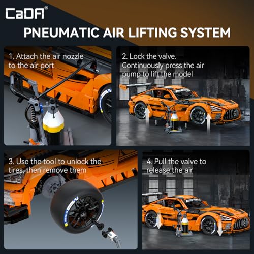 Image of CaDA Master C64008W Mercedes-AMG GT3 Building Set,1:8 Scale - 5466 PCS Officially Licensed Supercar Model, Large Race Car Building Blocks Kit for Adults & Teens