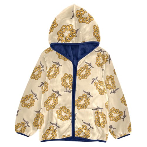 Bunch Of Russian Bagels on A Rope Girls Fleece Jacket Girls Fall Jacket Girls Zip Up Hoodie Girls Sherpa Jacket 2-10T