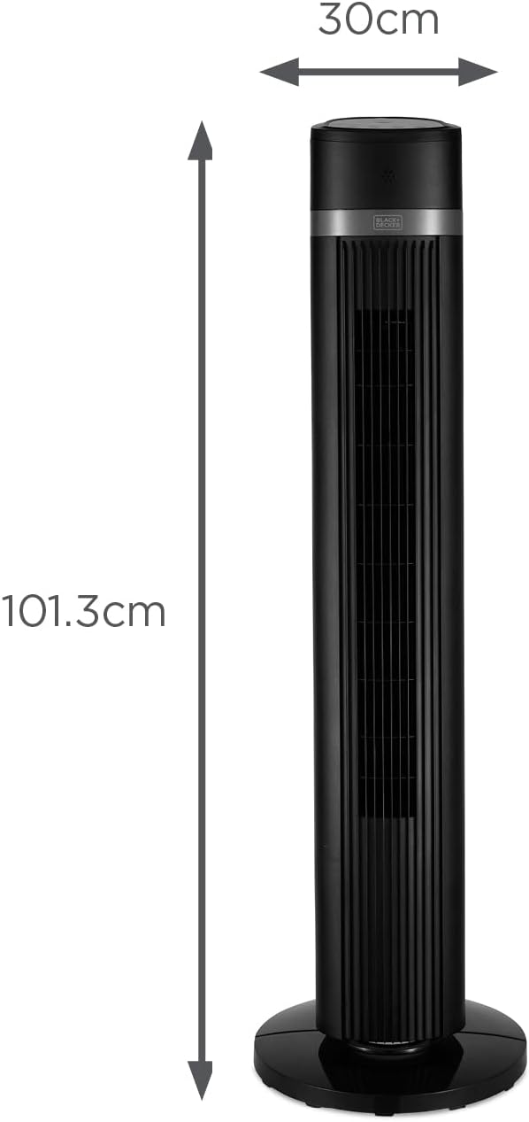 Dimensions of the tower fan: 101.3 cm height, 30 cm width